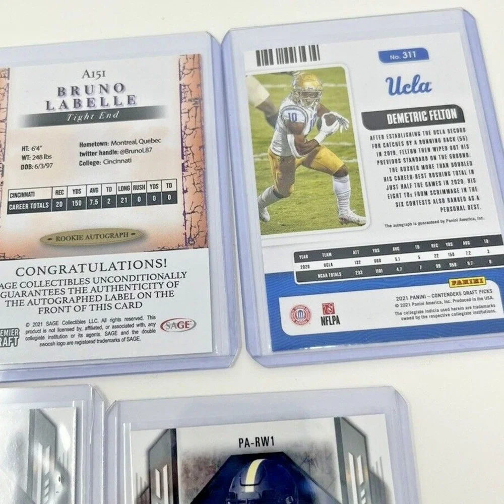 2021 Panini Leaf SAGE Football Rookie Autograph Card Lot‎ James Conner /20 NEW